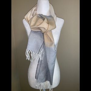 Better Than Cashmere Neutral Chevron Scarf